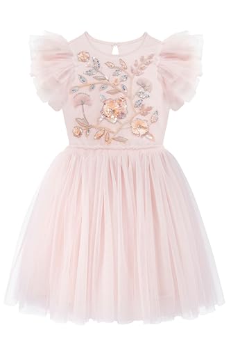 TUTULAND Tutu Dress for Girls - Embroidered Tulle Tiered Layered Flower Toddler Dress for Wedding & Birthday - Image 5