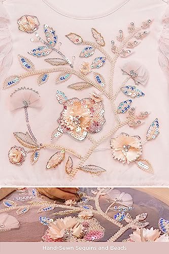 TUTULAND Tutu Dress for Girls - Embroidered Tulle Tiered Layered Flower Toddler Dress for Wedding & Birthday - Image 4