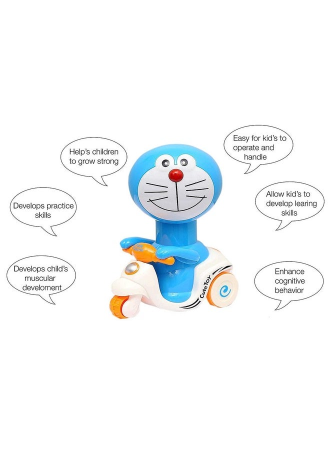 DD RETAILS DD RETAILS Press and Go Animal Vehicle Toy || Baby and Toddlers Bath Toys || Press & Go Crawling Toys for Kids (Multicolor) (Pack of 1) (Doreamon)  - Image 4