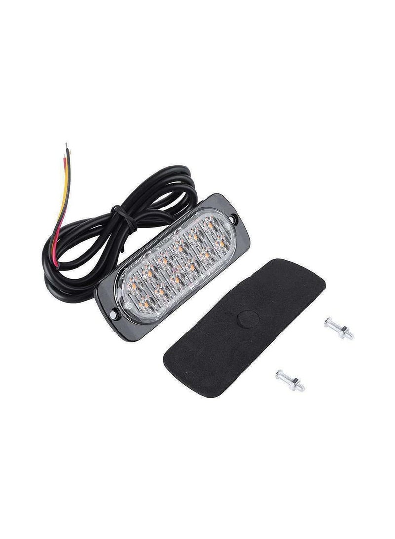 GGOOT 4Pcs 12 Strobe Led Amber Hazard Beacon Emergency Flashing Side Marker Light Bars Turn Signal Light Brake Light  - Image 1
