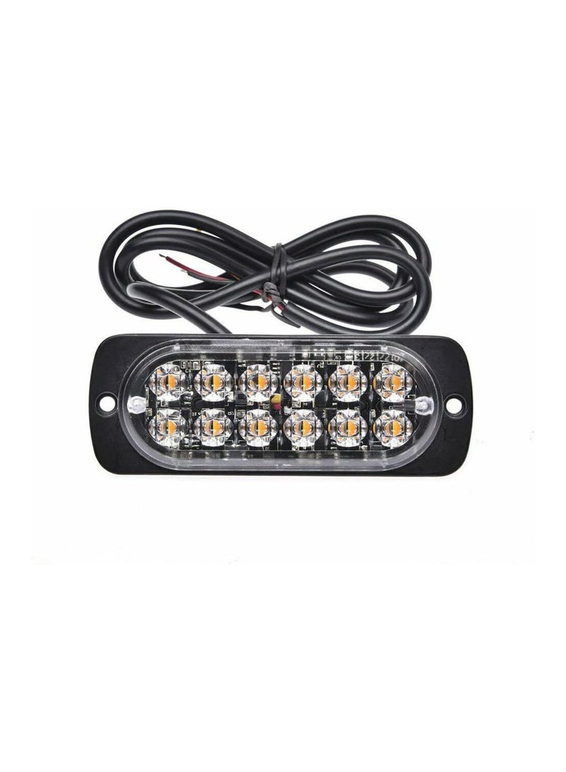 GGOOT 4Pcs 12 Strobe Led Amber Hazard Beacon Emergency Flashing Side Marker Light Bars Turn Signal Light Brake Light  - Image 5