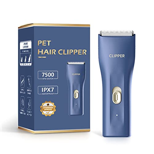 Dog Cat Home Hair Waterproof Clipper Portable Electric USB Rechargeable Pet Grooming Tools Low Noise Shaver Cordless Trimmer for Small and Large Pets