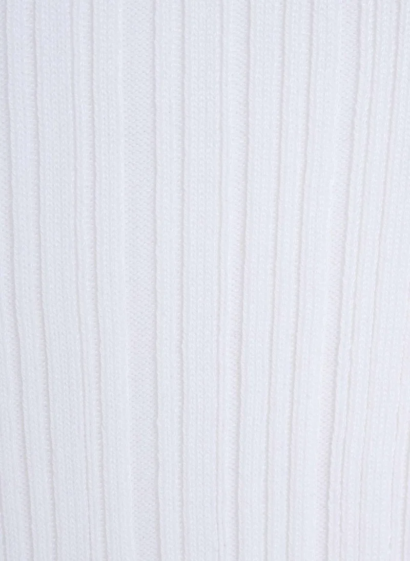 Lichi Ribbed jersey T-shirt with chain decor