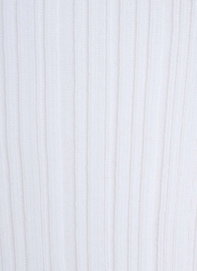 Lichi Ribbed jersey T-shirt with chain decor