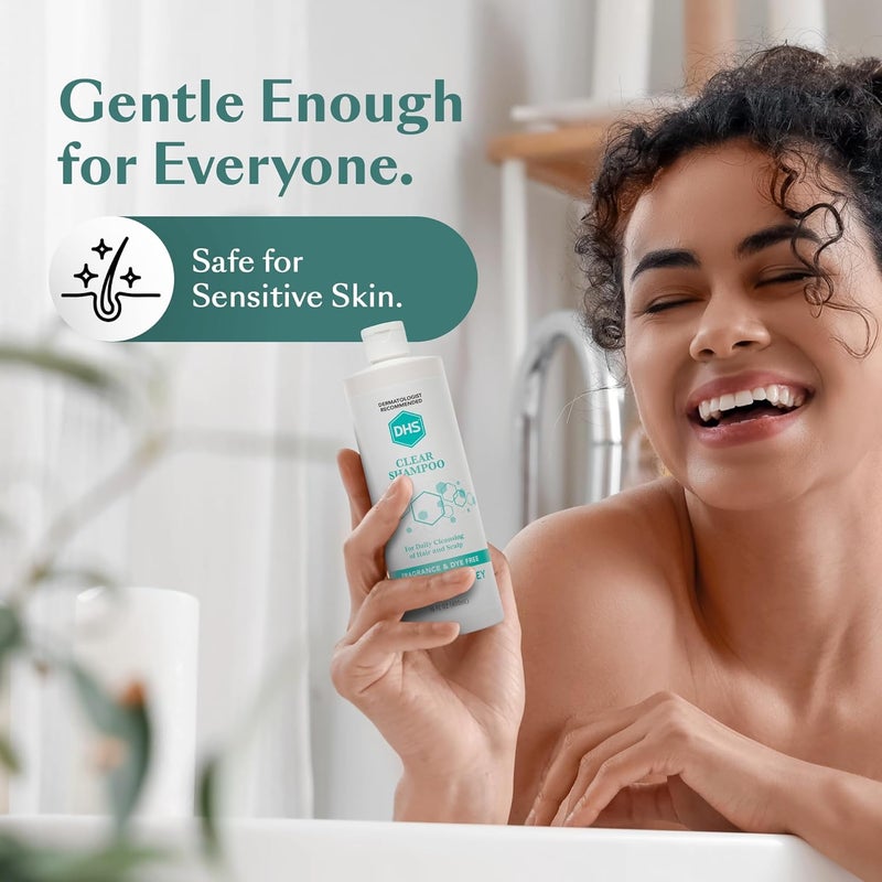 DHS Clear Shampoo 16 Oz - Gentle Fragrance and Dye Free Daily Cleanser for Hair and Scalp - Image 4