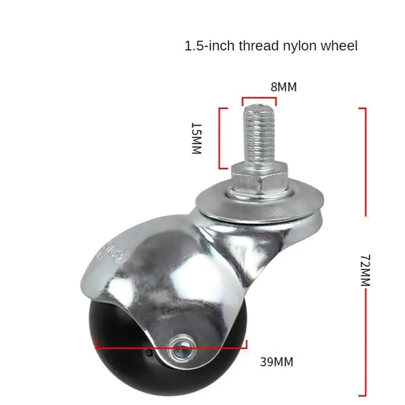 1 5 Inch Spherical Nylon Caster Wheel For Sofa Furniture And Tea Table - Image 3