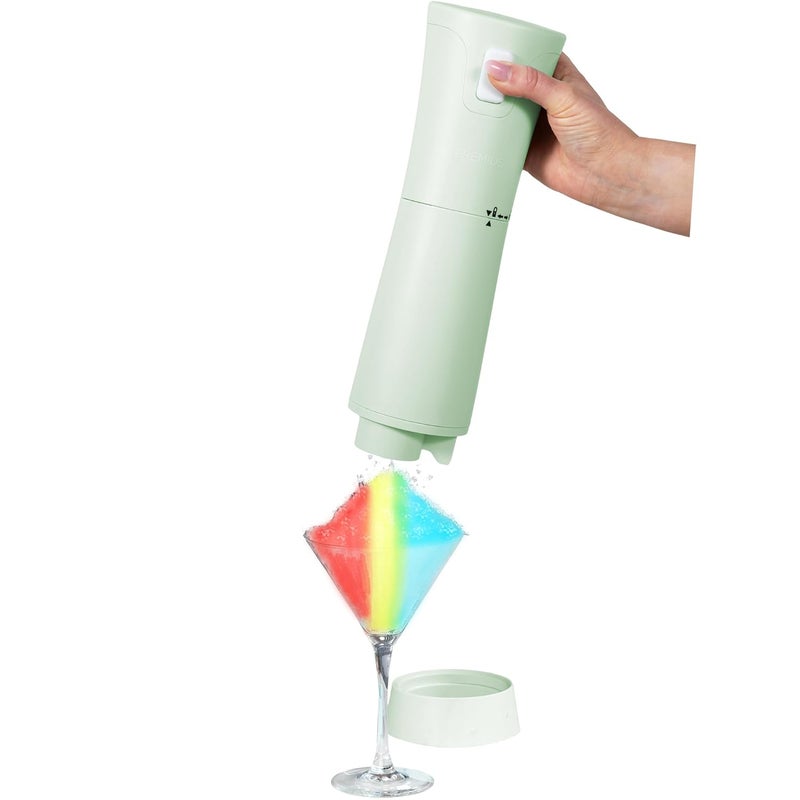 PREMIUS Cordless Shaved Ice Maker by – Lightweight, Rechargeable, Bonus Recipe Book, Resting Stand – Caribbean Shaved Ice! USB Cord Included – Up to 40 Snow Cones Per Charge! No Molds Needed! (Mint) - Image 1
