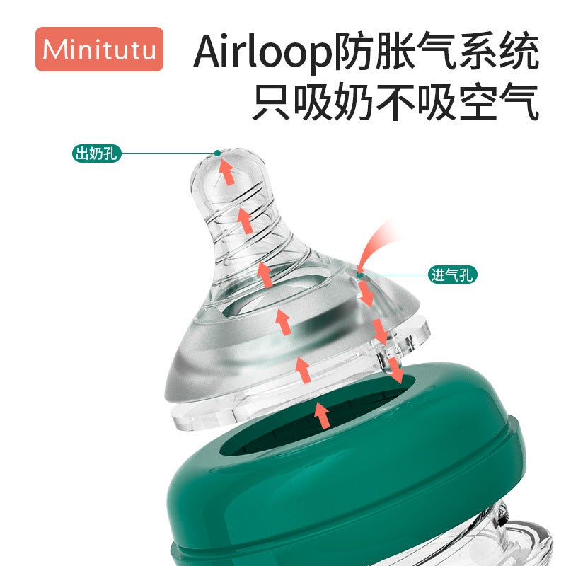 Minitutu Newborn Glass Bottle Wide Diameter 80 Ml 160 Ml Newborn Wide Mouth Glass Special - Image 5