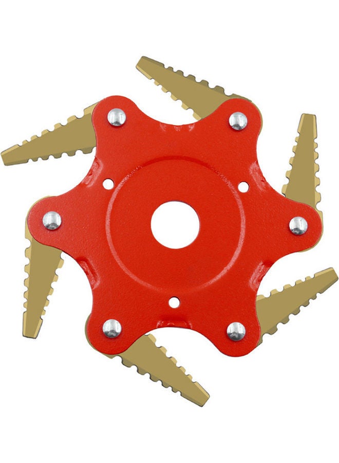 NIBEMINENT S Shape New Toothed Mower Blade Red/Gold - Image 1