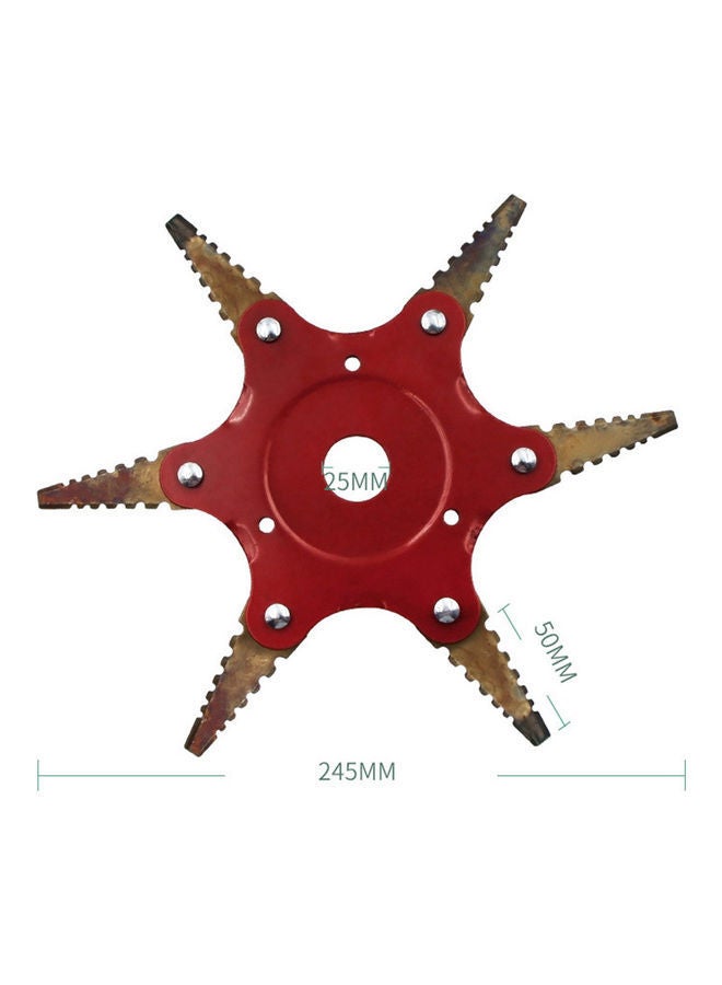 NIBEMINENT S Shape New Toothed Mower Blade Red/Gold - Image 3
