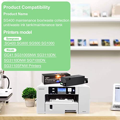 Spaceink SG400 Waste Collection Unit Replacement for Sawgrass Virtuoso SG400 SG500 SG800 SG1000 Ricoh GC41 Printer(Waste Tank/Waste Bin) - Image 2
