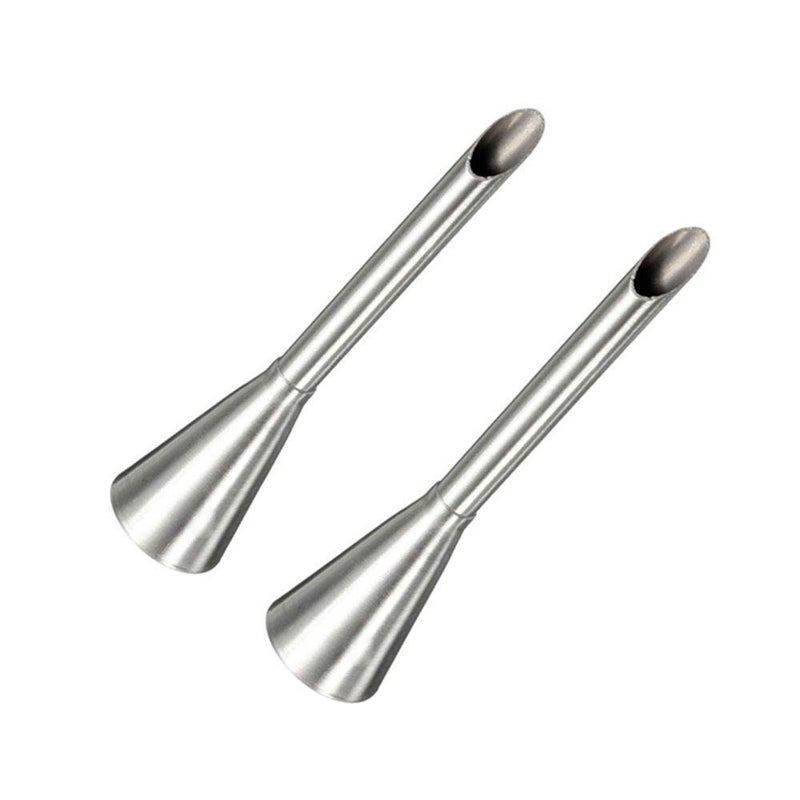PZRT 2pcs Cream Icing Piping Nozzle Tip Stainless Steel Pastry Cupcake Cake Decorating Tips Puff Nozzle Tip Pastry Tool