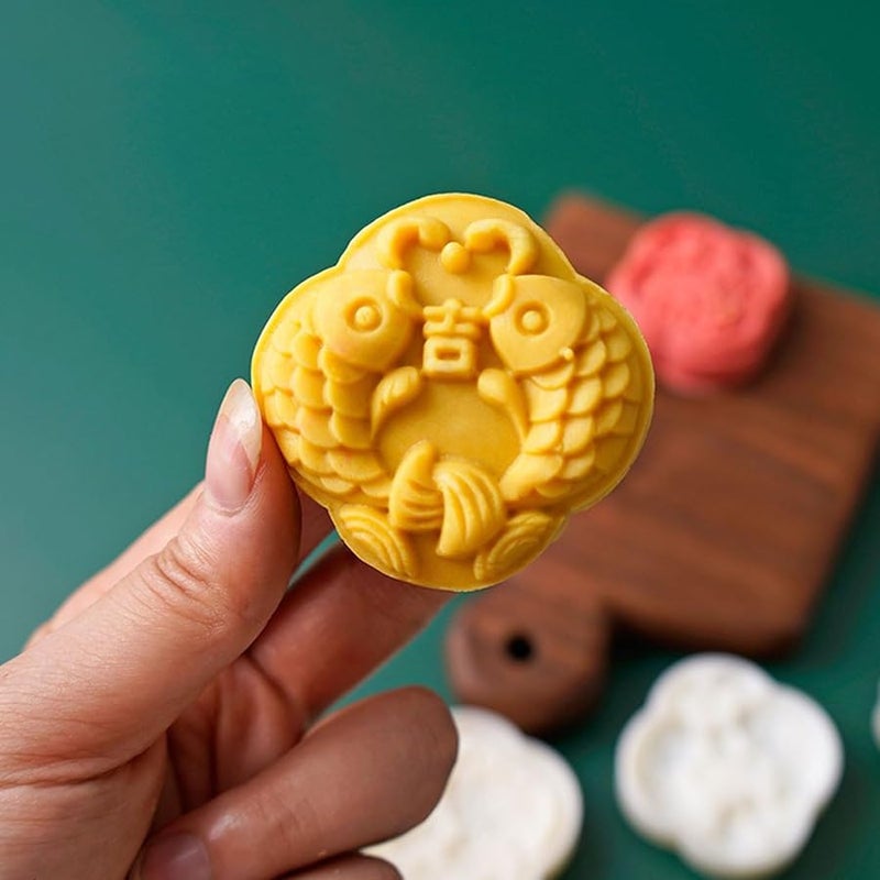 Fish Shape Mung Bean Cake Mold 50g Hand Press Baking Tool Accessory - Image 5