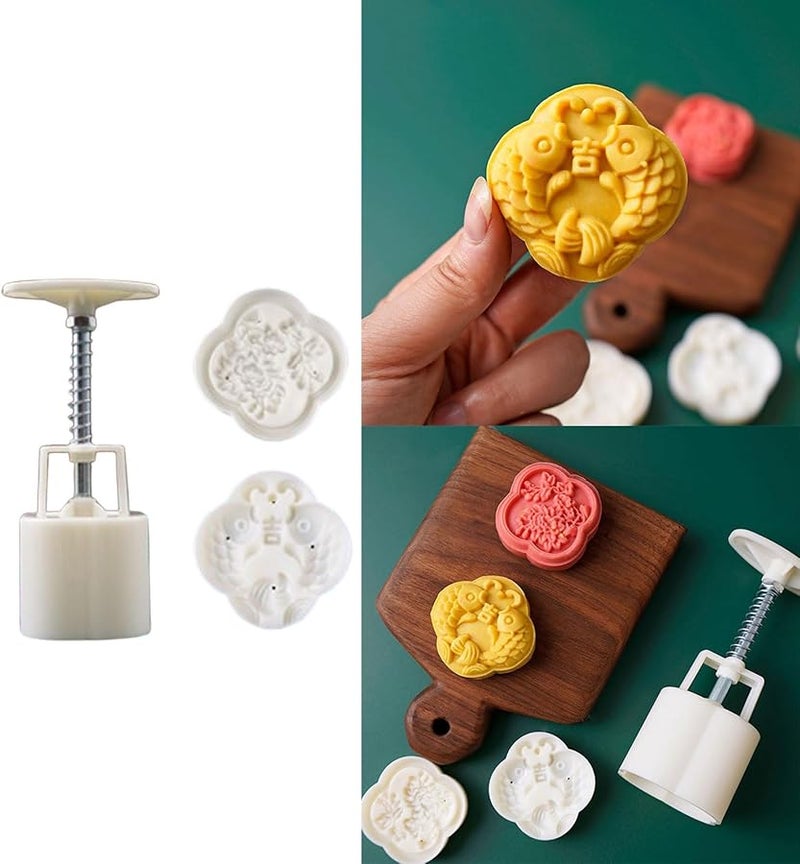 Fish Shape Mung Bean Cake Mold 50g Hand Press Baking Tool Accessory - Image 3