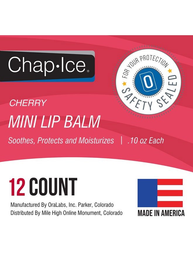 Chap Ice Chap-Ice® | 12-Count Mini Cherry Lip Balm Pack Fortified with Vitamin E for Dry, Cracked Lips | Made in USA | Cherry Flavor (0.10oz/3g Each) - Image 5