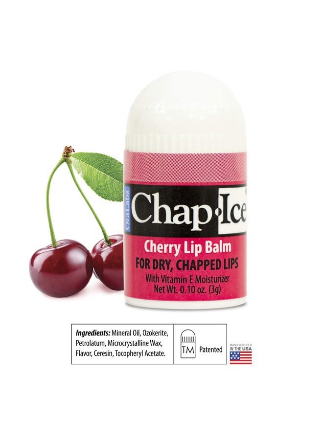 Chap Ice Chap-Ice® | 12-Count Mini Cherry Lip Balm Pack Fortified with Vitamin E for Dry, Cracked Lips | Made in USA | Cherry Flavor (0.10oz/3g Each) - Image 4