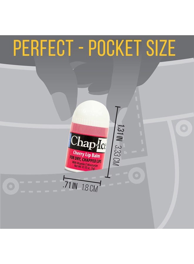 Chap Ice Chap-Ice® | 12-Count Mini Cherry Lip Balm Pack Fortified with Vitamin E for Dry, Cracked Lips | Made in USA | Cherry Flavor (0.10oz/3g Each) - Image 3