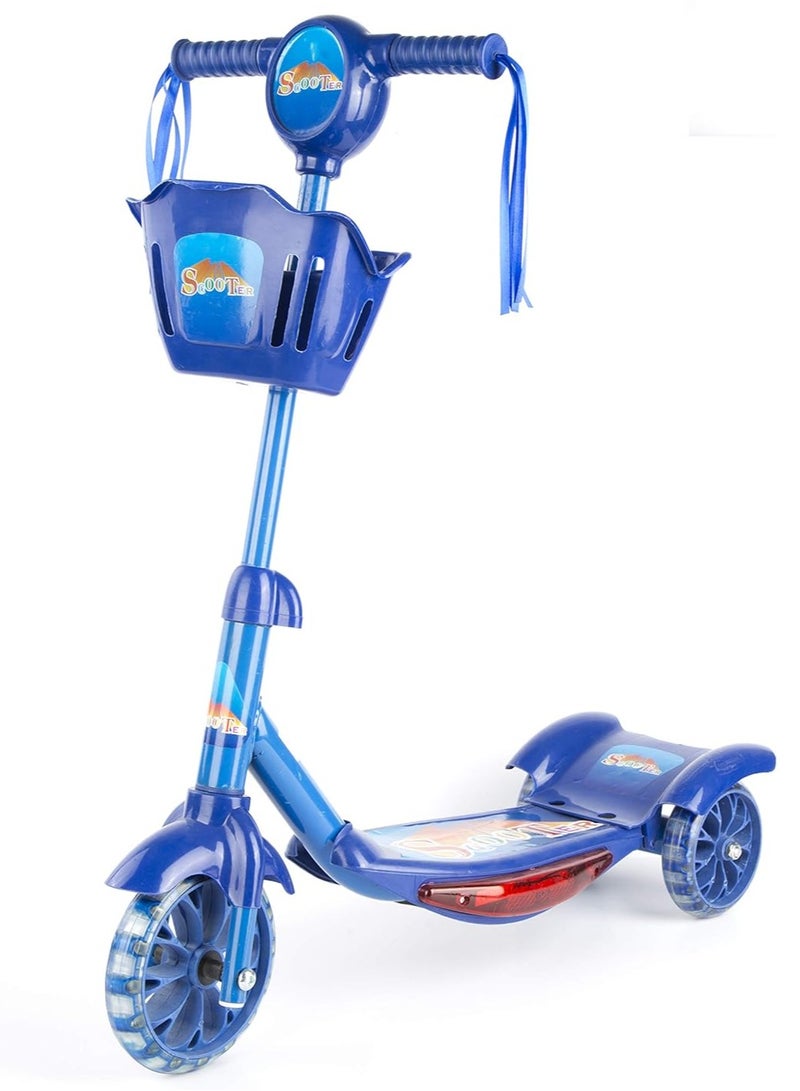 سكوتر محمول مزود بعدد 3 عجلات بتصميم آمن عالي الجودة مع مقابض مبطنة وأنيقة ويصدر موسيقى ومناسب للأطفال - Image 1