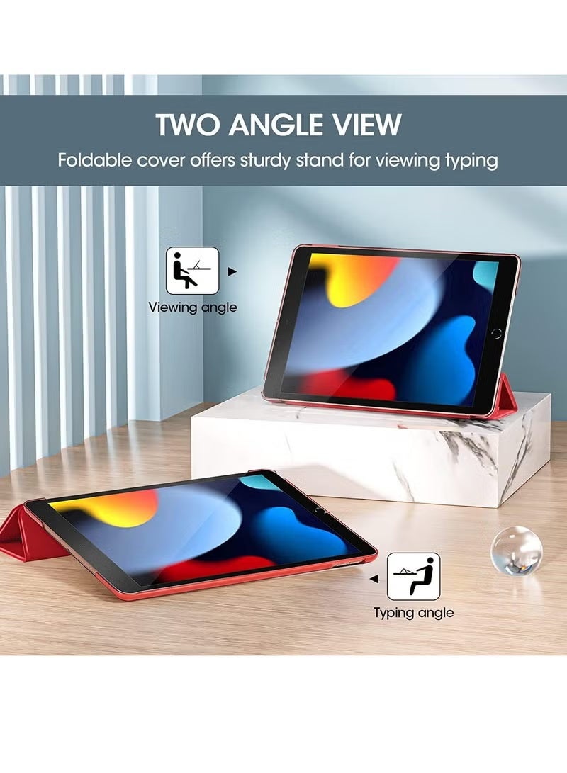 GENNEXT iPad 10.2 Case - Slim Stand Hard Back Shell Protective Smart Cover for iPad 9th Generation (2021), 8th Generation (2020), and 7th Generation (2019) - Red - Image 5