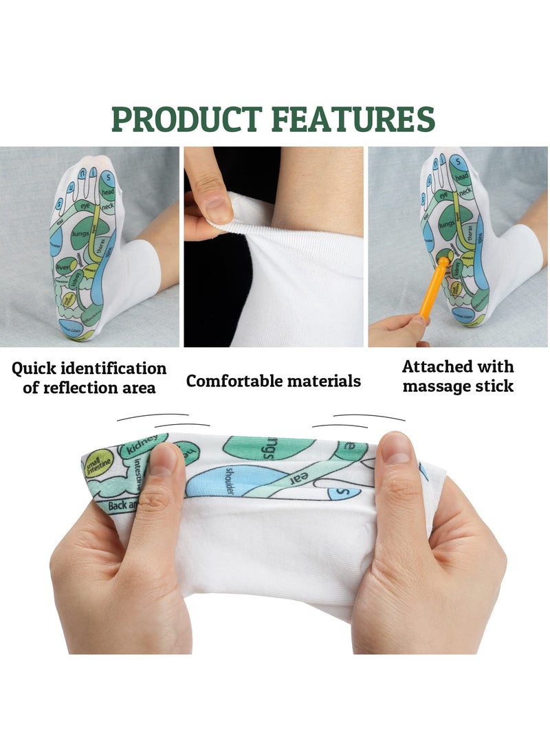 SYOSI Reflexology Socks, Foot Massage Socks with Reflexology Zones Marked, Foot Pressure Point Auxiliary Socks with Trigger Point Massager Tools, Body Care Acupressure Foot Sticks(4 Pairs) - Image 3