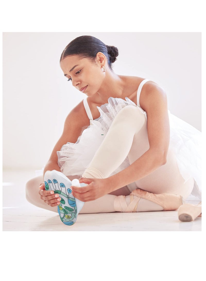 SYOSI Reflexology Socks, Foot Massage Socks with Reflexology Zones Marked, Foot Pressure Point Auxiliary Socks with Trigger Point Massager Tools, Body Care Acupressure Foot Sticks(4 Pairs) - Image 2