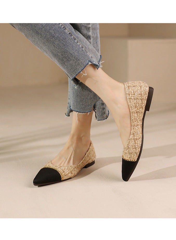 KUYING Summer Shallow Mouth Pointed Single Shoe Women's Flat Bottom - Image 2