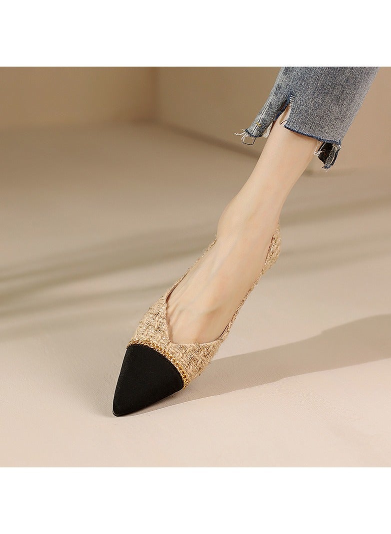 KUYING Summer Shallow Mouth Pointed Single Shoe Women's Flat Bottom - Image 3