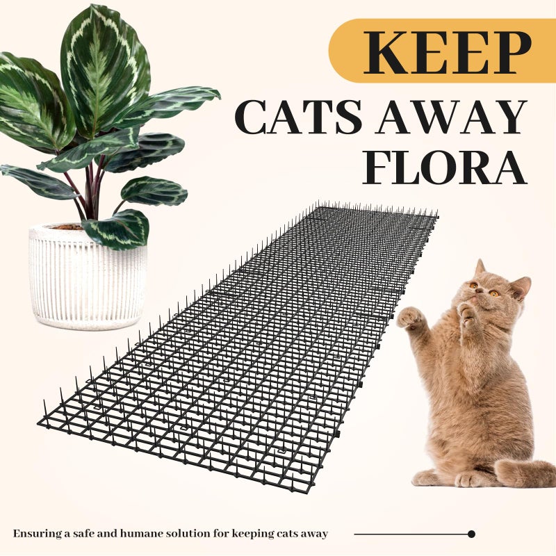 Hmyomina 16.4FT Cat Scat Mat for Cats - Anti-Digging Prickle Strips to Repel Cats, Include 6 Staples, Humane & Easy to Install Outdoor/Indoor Spike Mat - Image 2