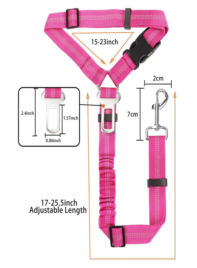 YAODHAOD YAOHDAO Dog Seat Belt Harness for Car, Restraint Adjustable with Elastic Bungee Buffer Headrest for Vehicle, 360° Swivel Carabiner Nylon Pet Safety Seat Belts Heavy Duty Car Harness for Dogs Rosy Red - Image 5