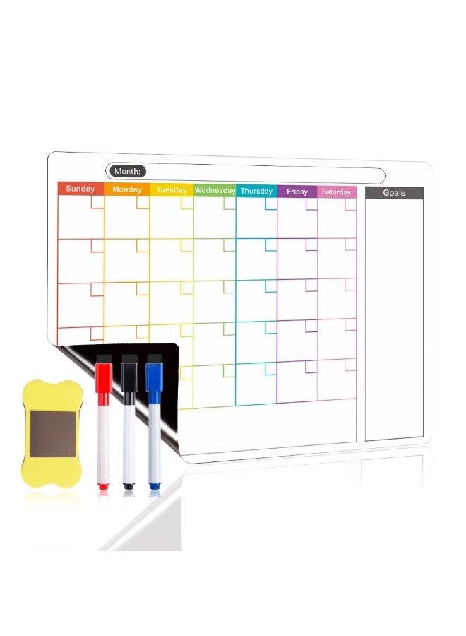 FDTY لوحة بيضاء مغناطيسية أسبوعية للثلاجة، مجموعة لوحات بيضاء قابلة للمسح الجاف للثلاجة، 3 أقلام + ممحاة، لجدول المهام المنزلية، قائمة الطعام، قائمة المهام، 16.5 * 11.7 بوصة - Image 1