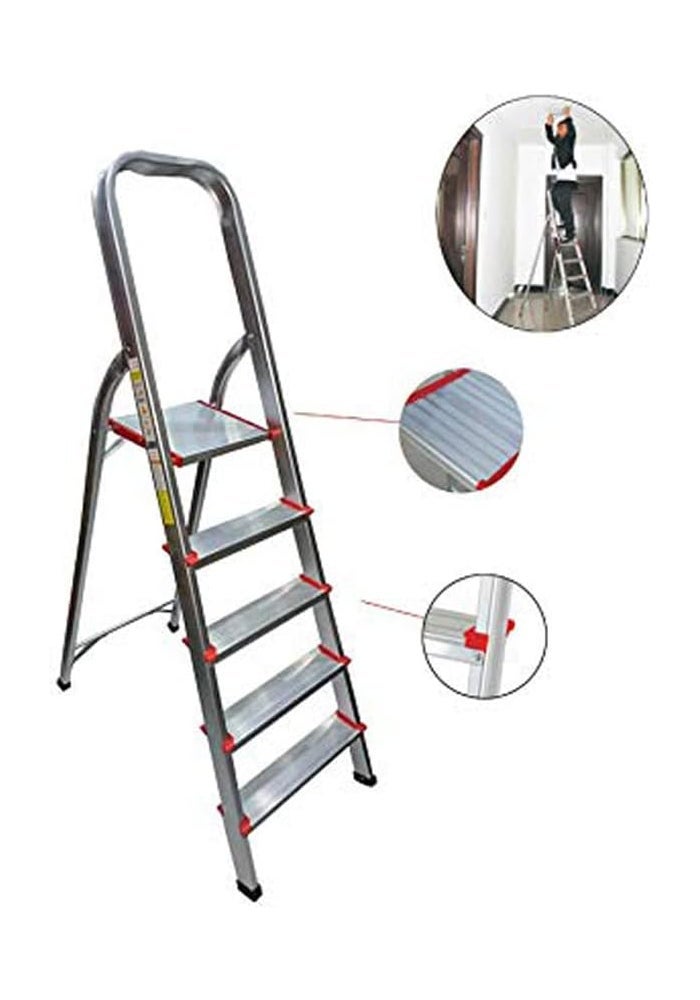 5-Step Aluminum Household Ladder - Image 3