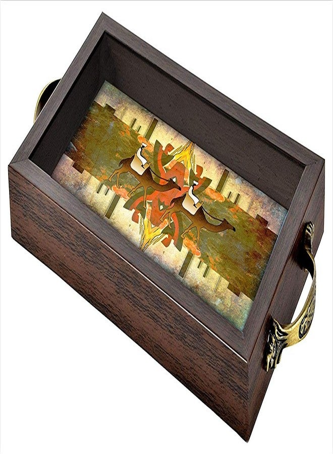 Paper Plane Design Serving Trays for Snacks, Food, Beverages, Water, Welcoming Guests, Wooden Tray for Dining Table, Home, Office and Multipurpose use, Attractive Designer and Decorative: Design801 - Image 3