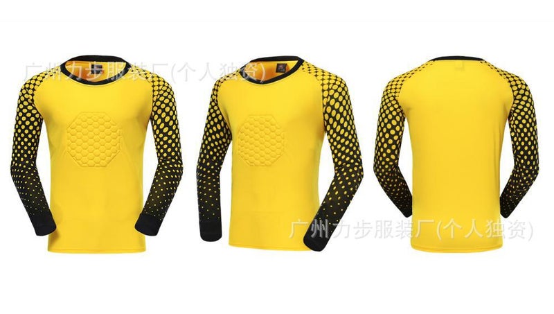 Generic Football clothing goalkeepers general clothing suit adult childrens dragon gate training clothing long sleeve trousers jersey knee pad printing Yellow top