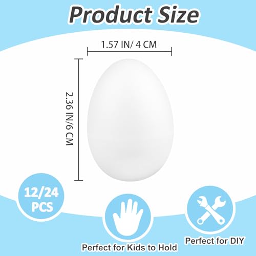 Morcheiong 24 Pcs White Plastic Egg Shakers Musical Instruments Easter Egg Favors Egg Maracas Shakers for Kids DIY Set with 24 Pcs Multicolor Pens - Image 5