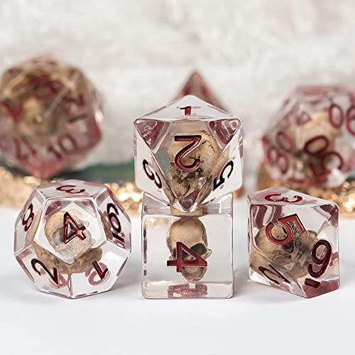 UDIXI Skull DND Dice Set Resin D and D Dice Set with Storage Pouch for RPG and Other Tabletop Games - Image 5