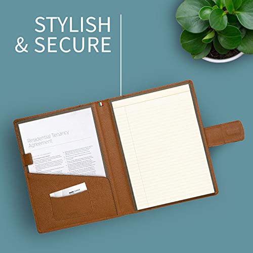 Maruse Italian Leather Executive Padfolio, Folder Organizer with Magnetic Closure and Writing Pad, Handmade in Italy, Rope - Image 4