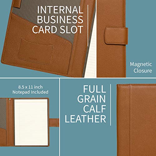 Maruse Italian Leather Executive Padfolio, Folder Organizer with Magnetic Closure and Writing Pad, Handmade in Italy, Rope - Image 3
