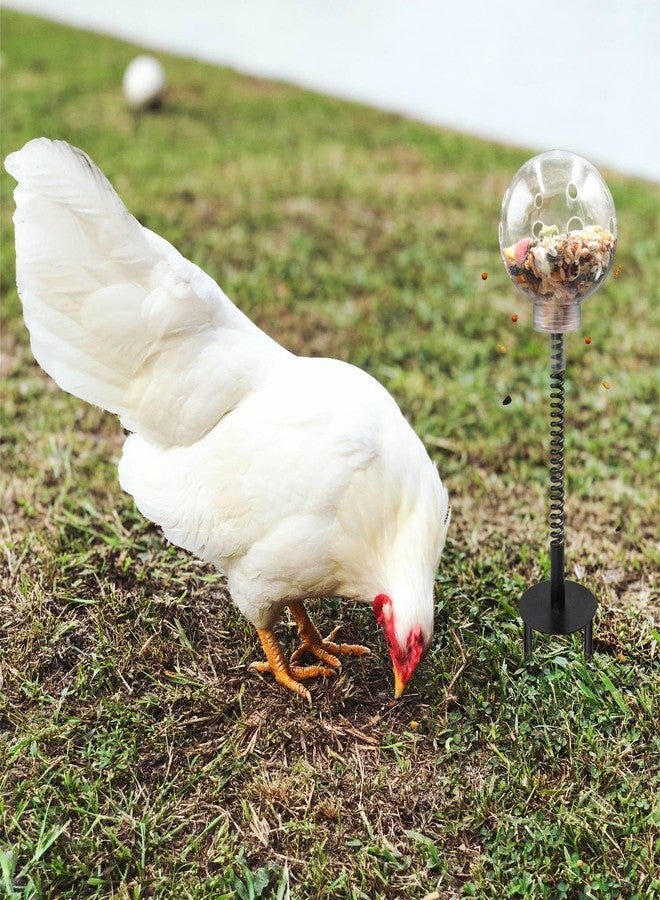 Oooct 2 Pack Chicken Pecking Toys with Swing Feeder, Coop Slow Feeder Toy for Chickens, Chicks, Ducks, Hens, Parrots & Poultry Enrichment - Image 4