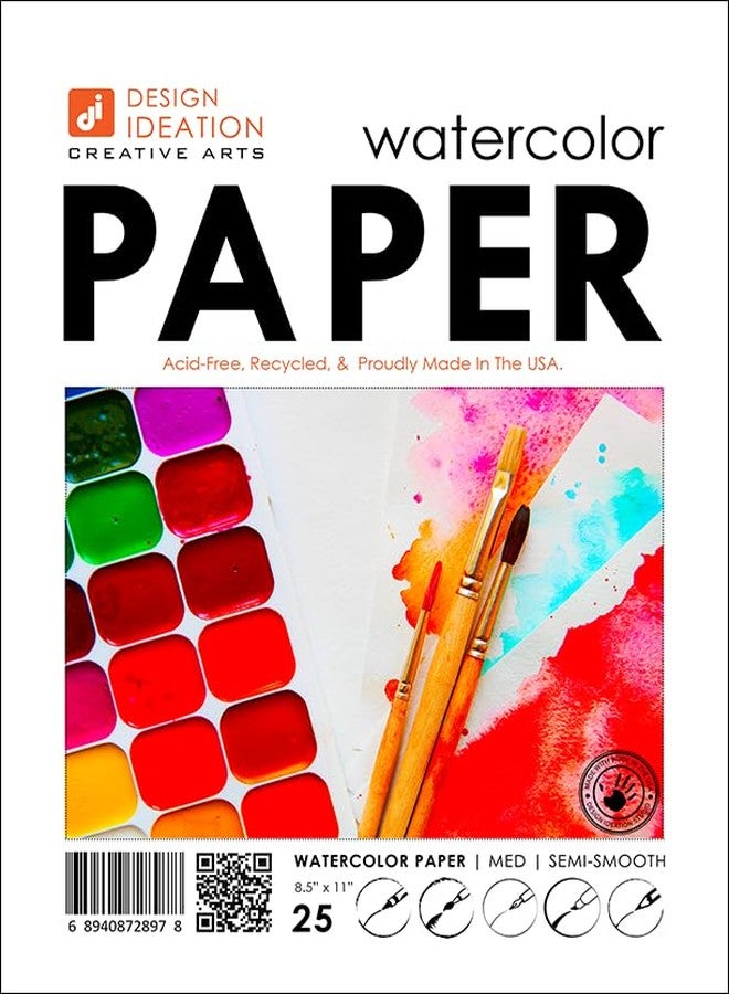 Design Ideation Watercolor Paper. Semi-Smooth. 67 LB. Multi-Media. Loose Sheet Pack. (8.5" x 11") LP-PM. (25 Sheets) - Image 1
