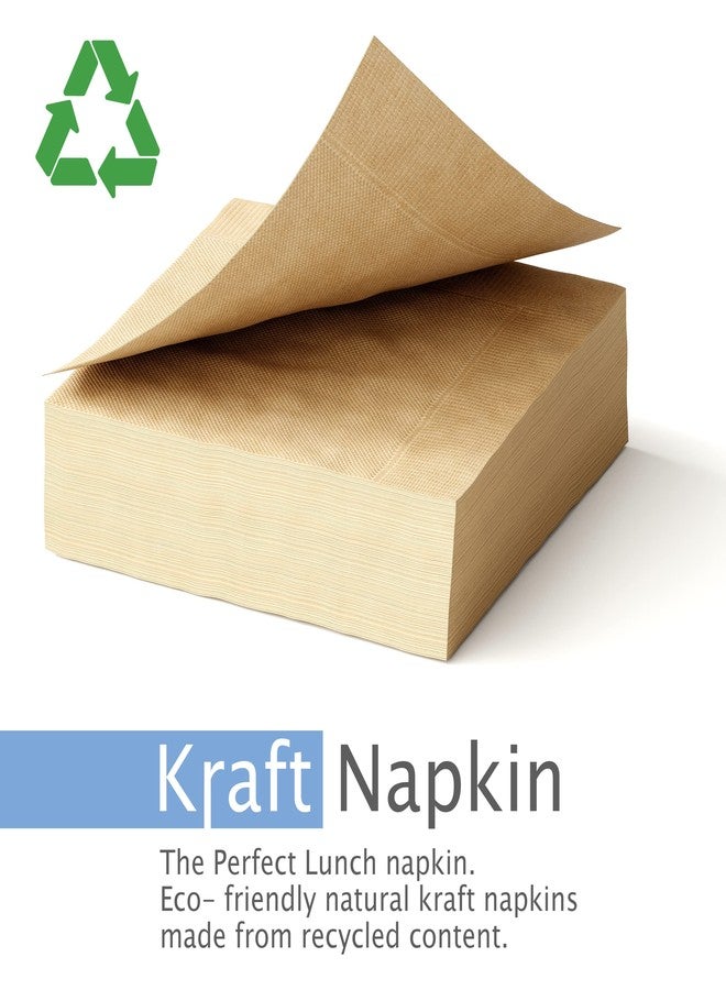 WEALCESS 1000 Pack Compostable Natural Kraft Brown Napkins - 9x9 Small Tan Unbleached Bar & Cocktail Napkins - Image 4