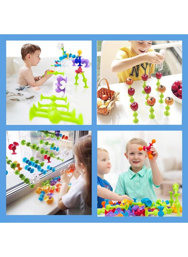 BAIVYLE 48 Piece Suction Cup Toys Construction Set Silicone Building Blocks Diy Blocks Toys Darts Sucker Toys Are Fun Bath Toys Sensory Toy For Toddlers 3 Year Old Boys And Girls - Image 5