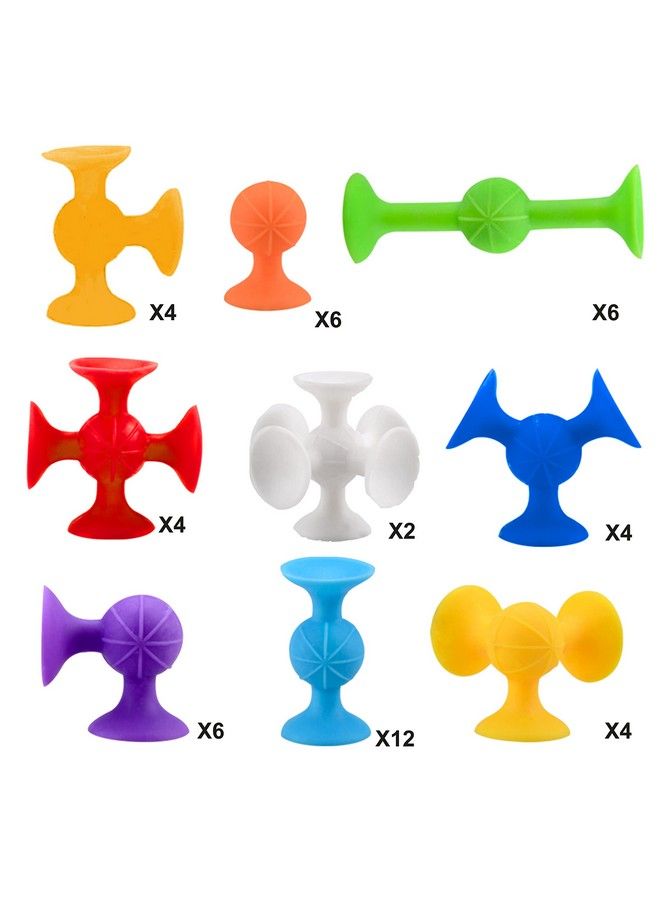 BAIVYLE 48 Piece Suction Cup Toys Construction Set Silicone Building Blocks Diy Blocks Toys Darts Sucker Toys Are Fun Bath Toys Sensory Toy For Toddlers 3 Year Old Boys And Girls - Image 3
