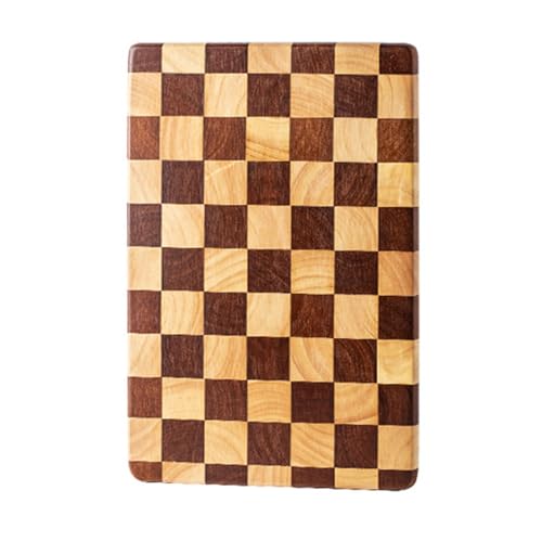 Linwnil End Grain Cutting Board 14.2"L x 9.5", Heavy Duty Acacia/Rubber Wood Cutting Board For Kitchen, Flippable Serving Board For Meat, Bread & Fruits, Rectangle（14.2"L x 9.5"） - Image 1