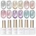 GAOY Cat Eye Gel Nail Polish Set with Magnet for Silver Blue Pink Glitter Holographic Cat Eye Salon Gel Manicure and Nail Art DIY at Home Spring Breeze - Image 2