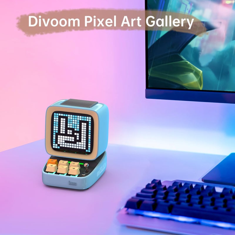 Divoom Ditoo Pro Retro Pixel Bluetooth Speaker, 16×16 App-Controlled Display, Mini Games, Smart Alarm, White Noise, Gift-Ready Desk Speaker for Music, Pixel Art & Room Decor (Blue) - Image 5