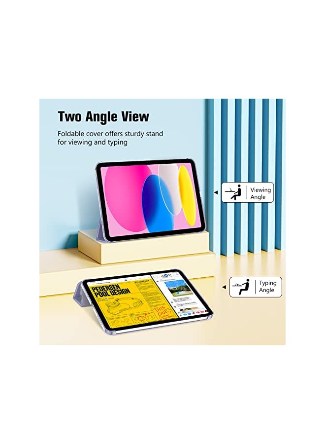Procases For Ipad 10Th Generation Case 2022 Ipad 10.9 Inch Case, Ipad 10 Case Slim Stand Hard Shell Back Protective Smart Cover For 10.9” Ipad 10Th Gen 2022 Release A2696 A2757 A2777 -Lightpurple - Image 3