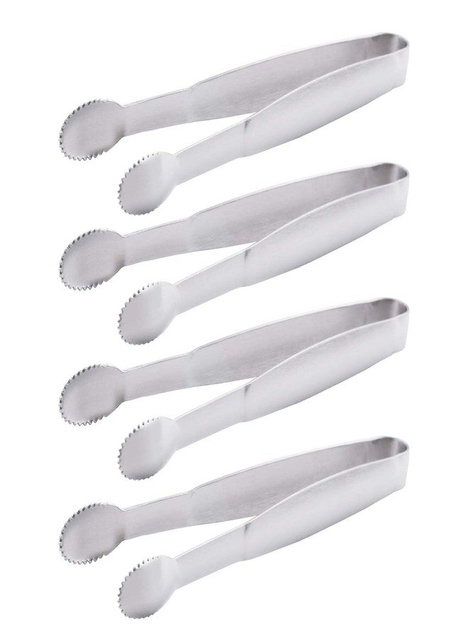 HINMAY 5" Mini Serving Tongs Set, Tiny Stainless Steel Small Tongs for Appetizers, Tea Party, Coffee Bar, Desserts, Set of 4 - Image 1