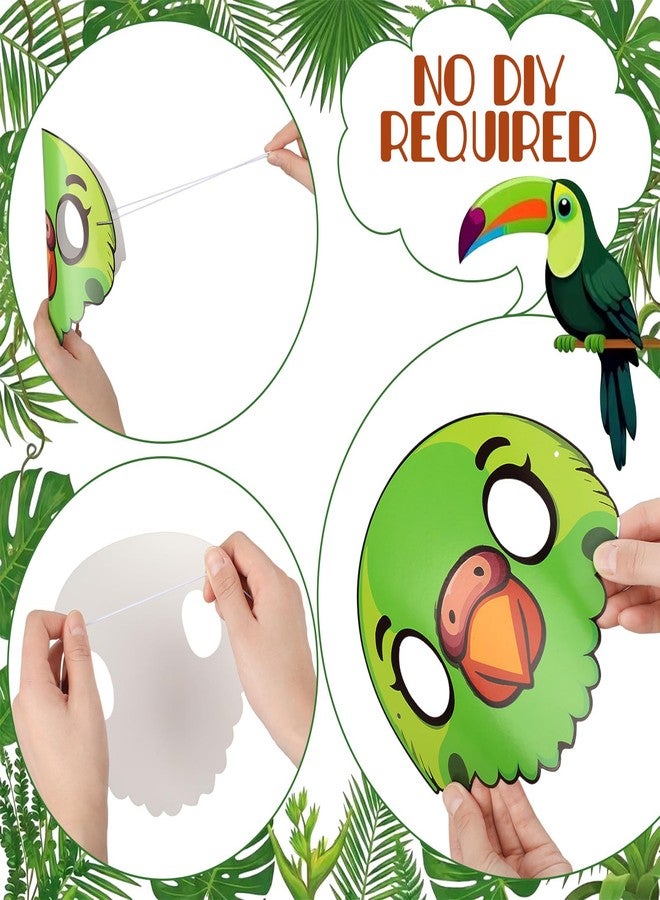 Blueweenly 24 Pcs Rainforest Masks 6 Rainforest Designs Vbs 2026 Christian Animal Masks DIY Craft Activities Photo Booth Props Rain Forest Mask for Vbs Party Supply Sunday Activity(Multicolor) - Image 4