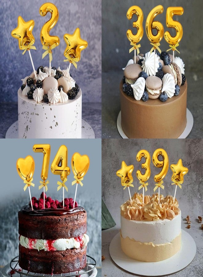 بيشيدا زينة كعكة عيد ميلاد بيشيدا ثلاثية الأبعاد على شكل رقم 2 ذهبي، زينة كعكة عيد ميلاد سعيد، زينة كعكة عيد الميلاد الثاني للحفلات وحفلات الزفاف والذكرى السنوية (قطعة واحدة فقط) - Image 4