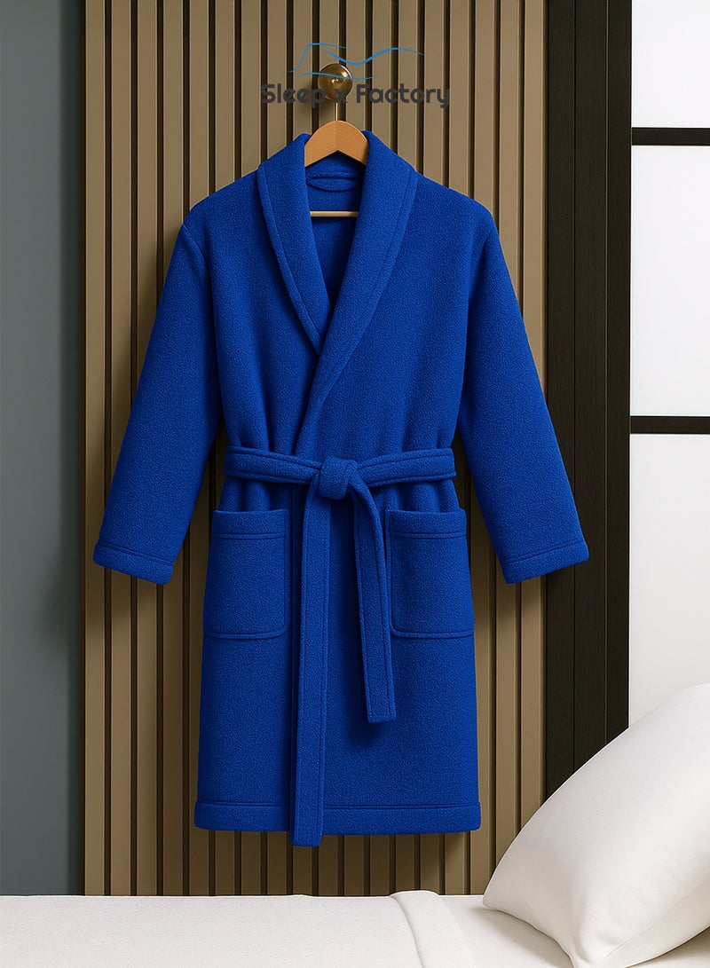 سليب × فاكتوري روب استحمام قطن طبيعي 100% – للجنسين – مقاس حر – أزرق كحلي - Image 1